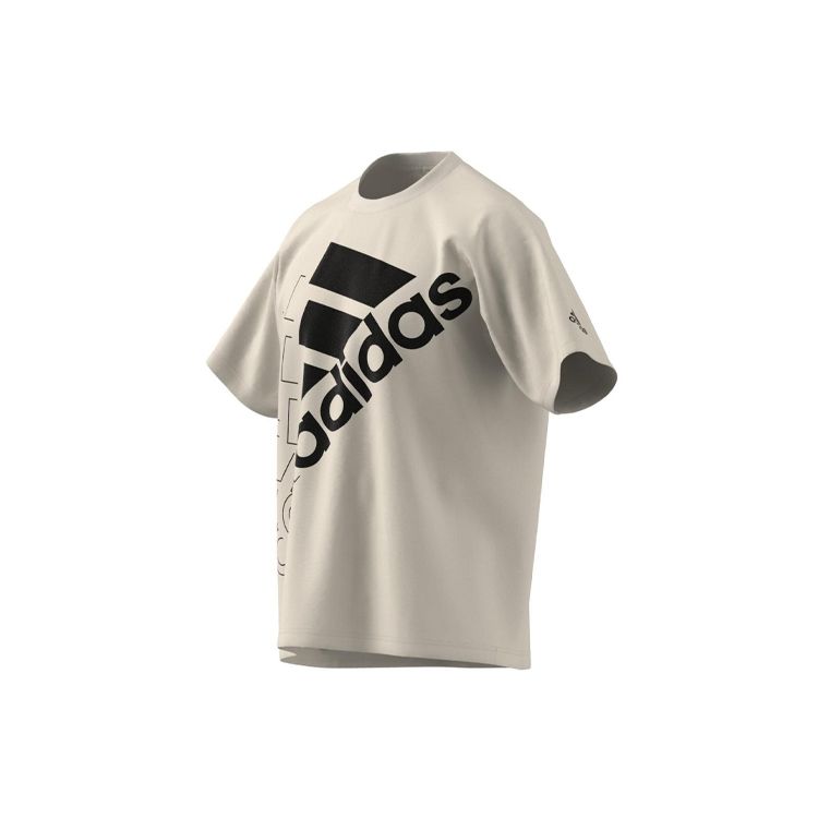 Adidas Logo Print Short Sleeve T-Shirt Unisex Tops Yellow White H14667