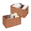 Cesta de Almacenamiento Tejida Sala de Estar Cocina Oficina Moderna Minimalista Con Asas Tamaños Pequeño Grande Gris Marrón Beige