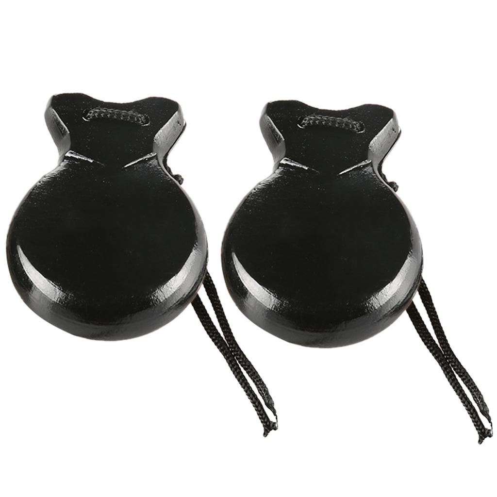 2 Pcs Spanish Castanets with String Traditional Flamenco Castanets Wood Percussion Orff Music Instrument Easy To Play