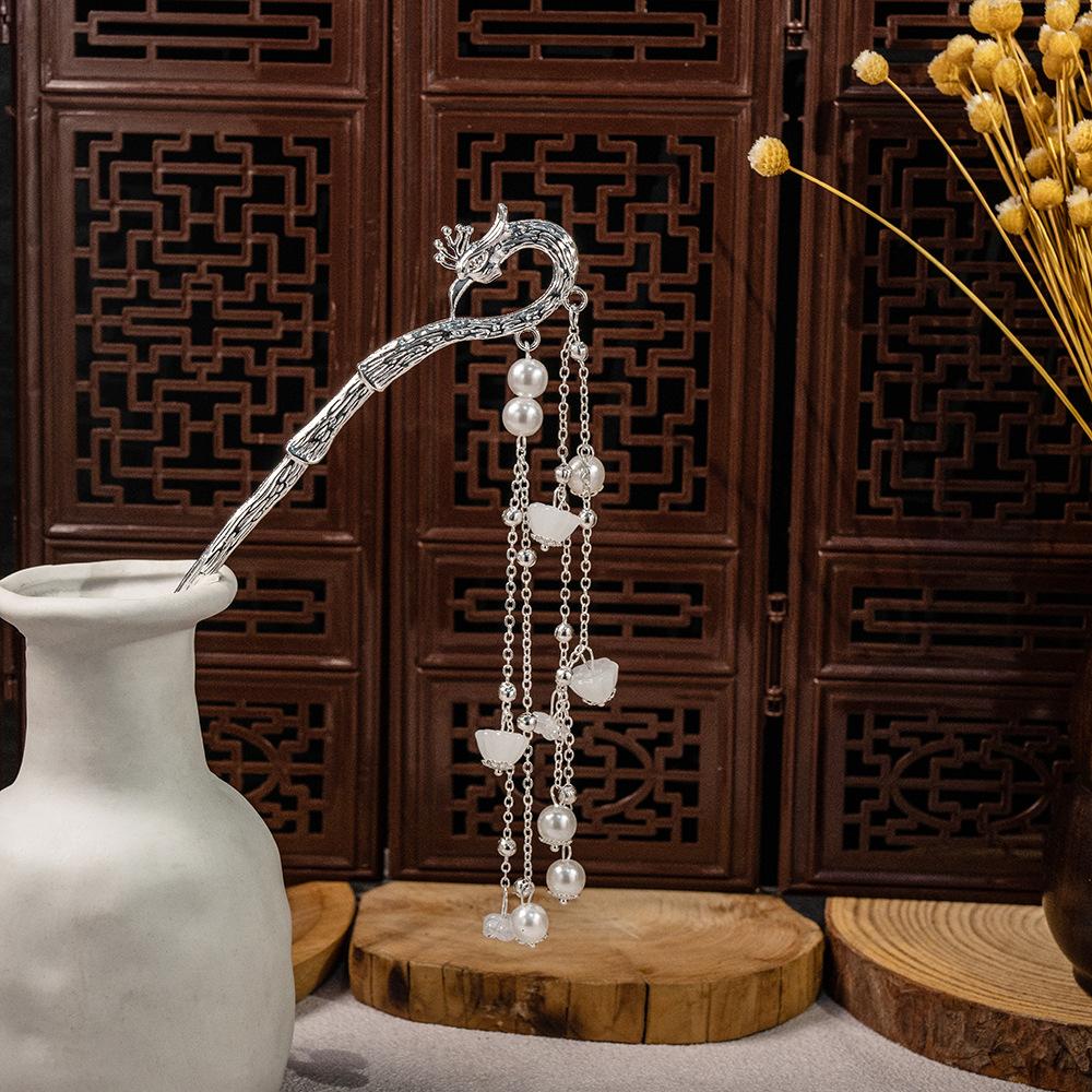 Nationalstil Perle Blume Quaste Quaste Quaste Anhänger Hanfu Accessoire Haarnadel Weiblich Neu Chinesisch Antiker Stil Glockenblume Haarnadel