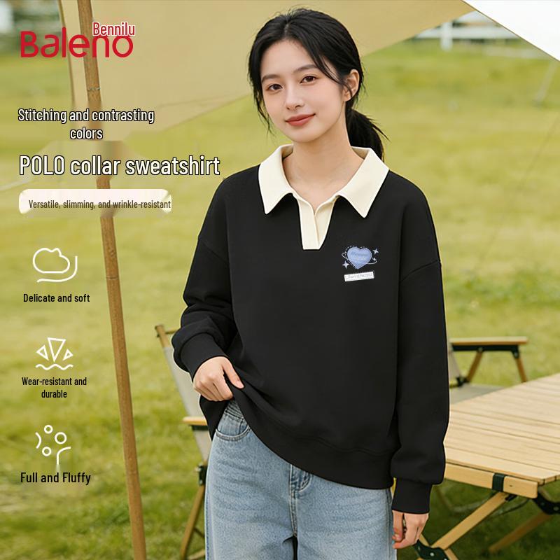 Baleno Women s Contrast Polo Collar Sweatshirt M