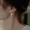 Beixi S925 Silver Pearl Stud Earrings - Elegant French Design for Women.