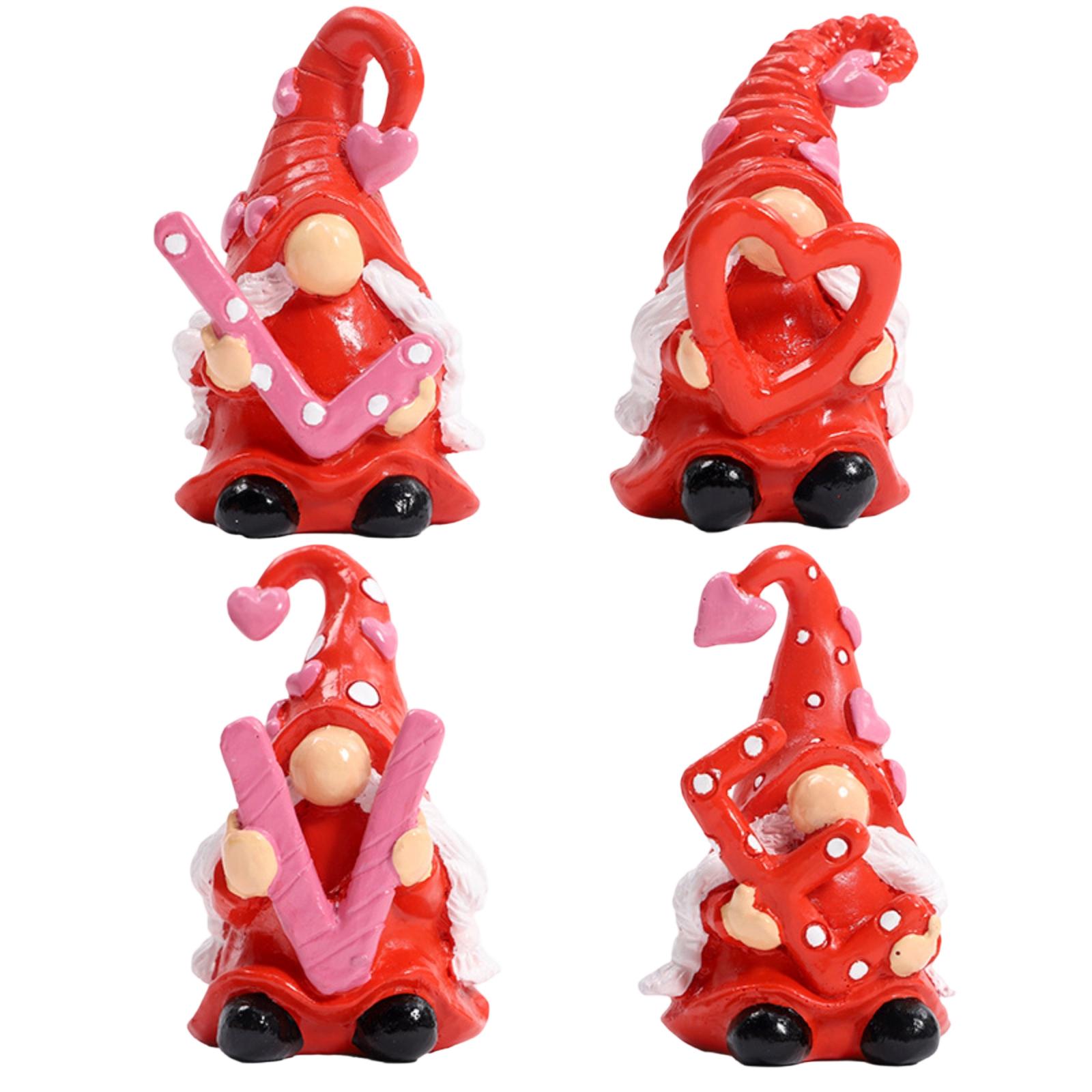 Valentine S Day Love Dwarf Resin Ornament, Wedding Party Decoration, Living Room Desktop/Entrance Hall Ornament, Couple Gift/Holiday Decoration One Size красный