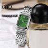 Light Luxury Watch Ladies Style Square Dial Steel Modern Minimalist Strap Embellishment for Office Party Date Night Women Quartz