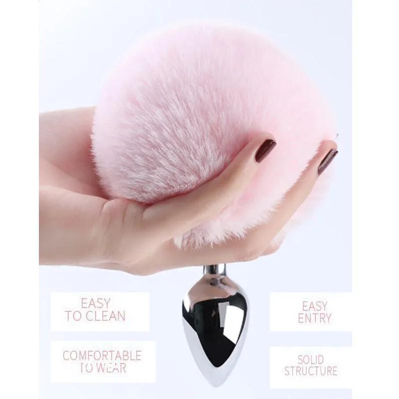 Manyjoy Anal Plug Stainless Steel Rabbit Tail Erotic Dildo Smooth Butt Plug Tail Anus Sex Shop Adults Games Sex Toys for Woman