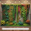 2D Vintage Brick Wall Creeper Plant Photo Background Cloth