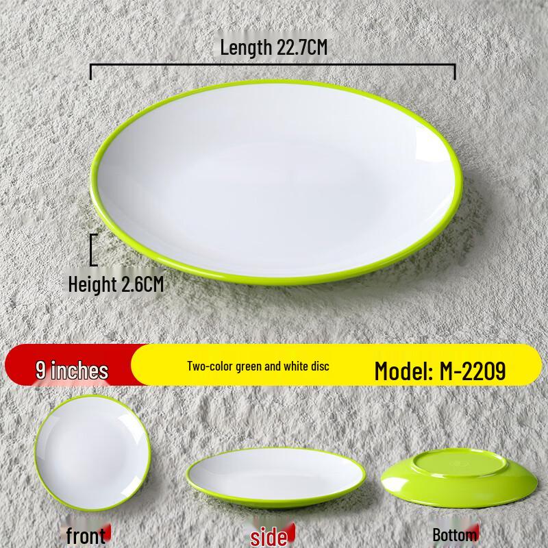 Commercial Melamine Round Flat Dinner Plates (10-Pack)