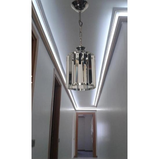 Candelabru din cristal unic cromat