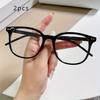 1/2pcs Minimalist Square Frame Glasses with Clear Lenses - Elegant Black Rim Design for Women and Men Ideal for Computer Use