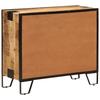 Sideboard 80x31x66 cm Solid Rough Mango Wood and Metal