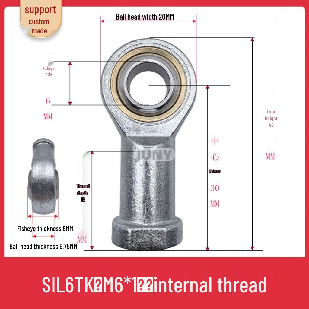 Spherical Plain Bearings: Universal Joint Ball Joint Rod End, Internal SI, External SA, Sizes 5-40