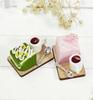 moin moin Miniature Scale Cake Sweets Figure Set Coffee Food Realistic Delicious Tableware Green Dollhouse Wood Random 2307mini23 1/6 & (Wood Plate, &