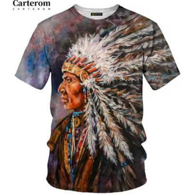 Indian 3D T-shirt Men's Casual O-neck Short Sleeve Indian Culture Printed Casual Summer Casa T-shirt