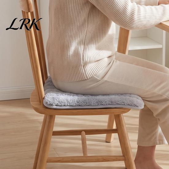 Comfortable Desk Chair Pad Plush Cushion with Ties, Fuzzy Seat Anti-slip Thickened Fluffy Bottom, Warm Winter Mat for Office Dining