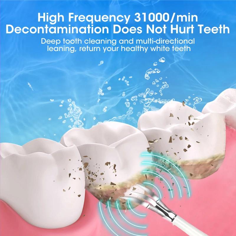 3 IN 1 Electric Dental Scaler Electric Toothbrush Portabl Oral Care Tartar Remover Plaque ultrasonic Cleaner Teeth Whitening Kit