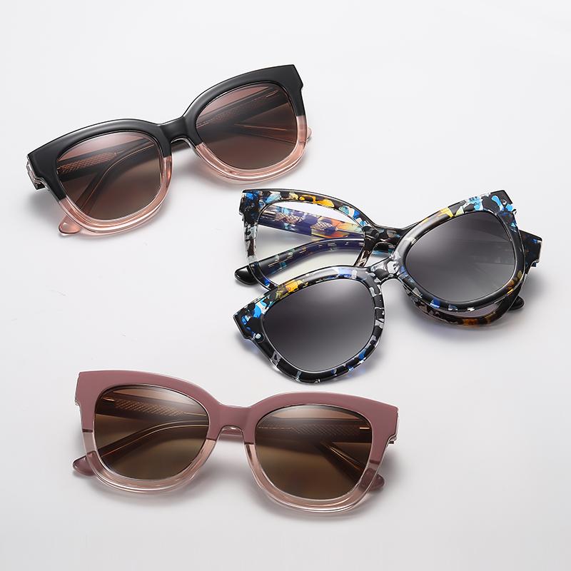 Magnet 2 in 1 Polarized Sunglasses Woman Fashion TR90 Anti Blue Light Women Glasses Frame Vintage Optical Lenses Eyeglasses