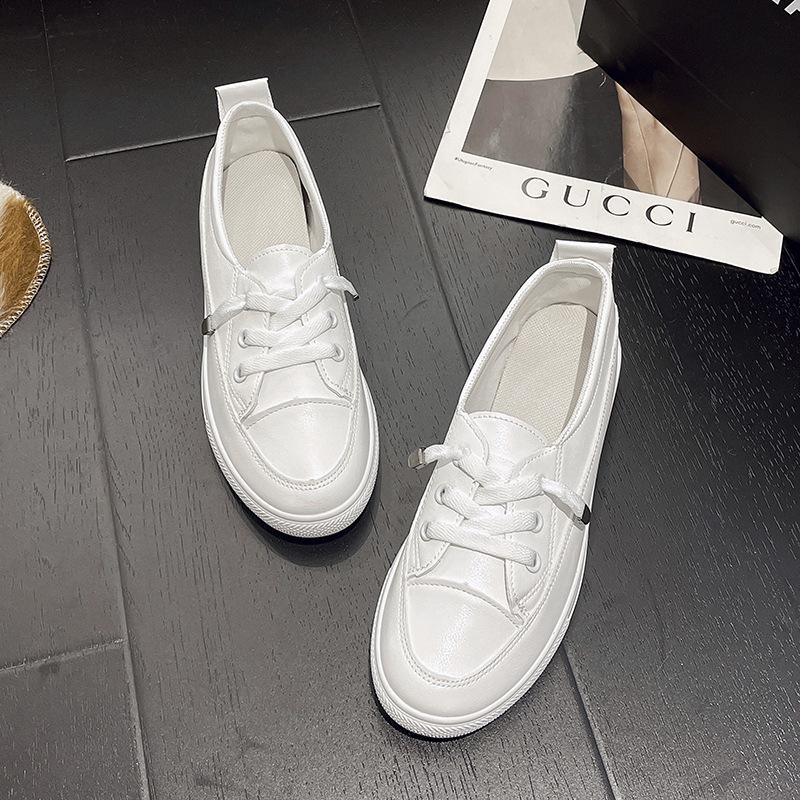 Summer New 2025 Trendy Girl Little White Shoes Personalized Fashion Simple Leisure Travel Japanese Women's Board Shoes Female Versatile