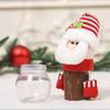 Contenitore Trasparente con Coperchio Bottiglia per Biscotti di Natale Bottiglia di Caramelle in Plastica Pupazzo di Neve Babbo Natale Cervo Scatola di Caramelle Custodia per Bottiglia in Plastica