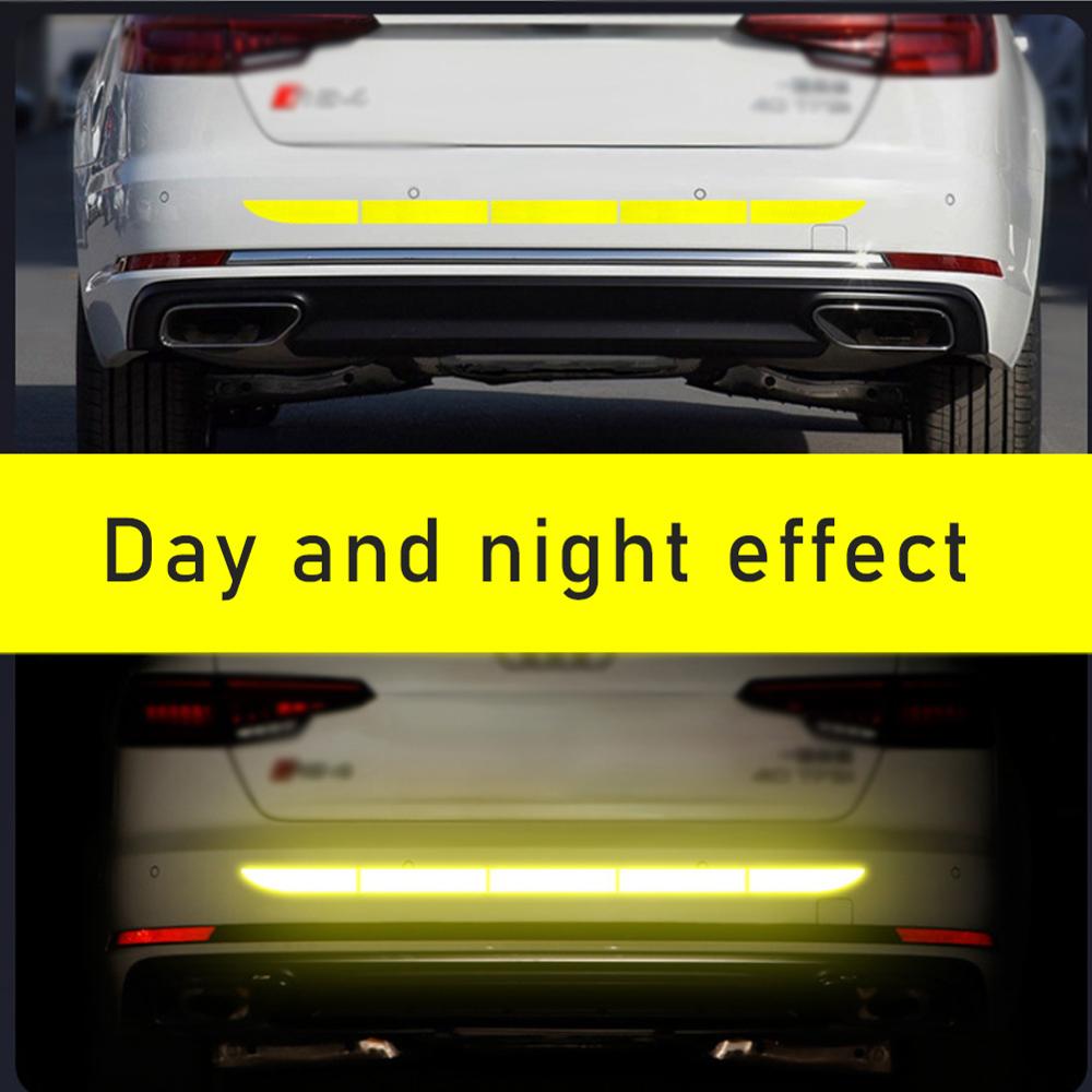 Autocolant Reflectorizant Auto Bandă Autocolant Avertizare Portbagaj Auto Bandă Nano Pentru Siguranța Conducerii Anticoliziune Car-styling 4 Culori