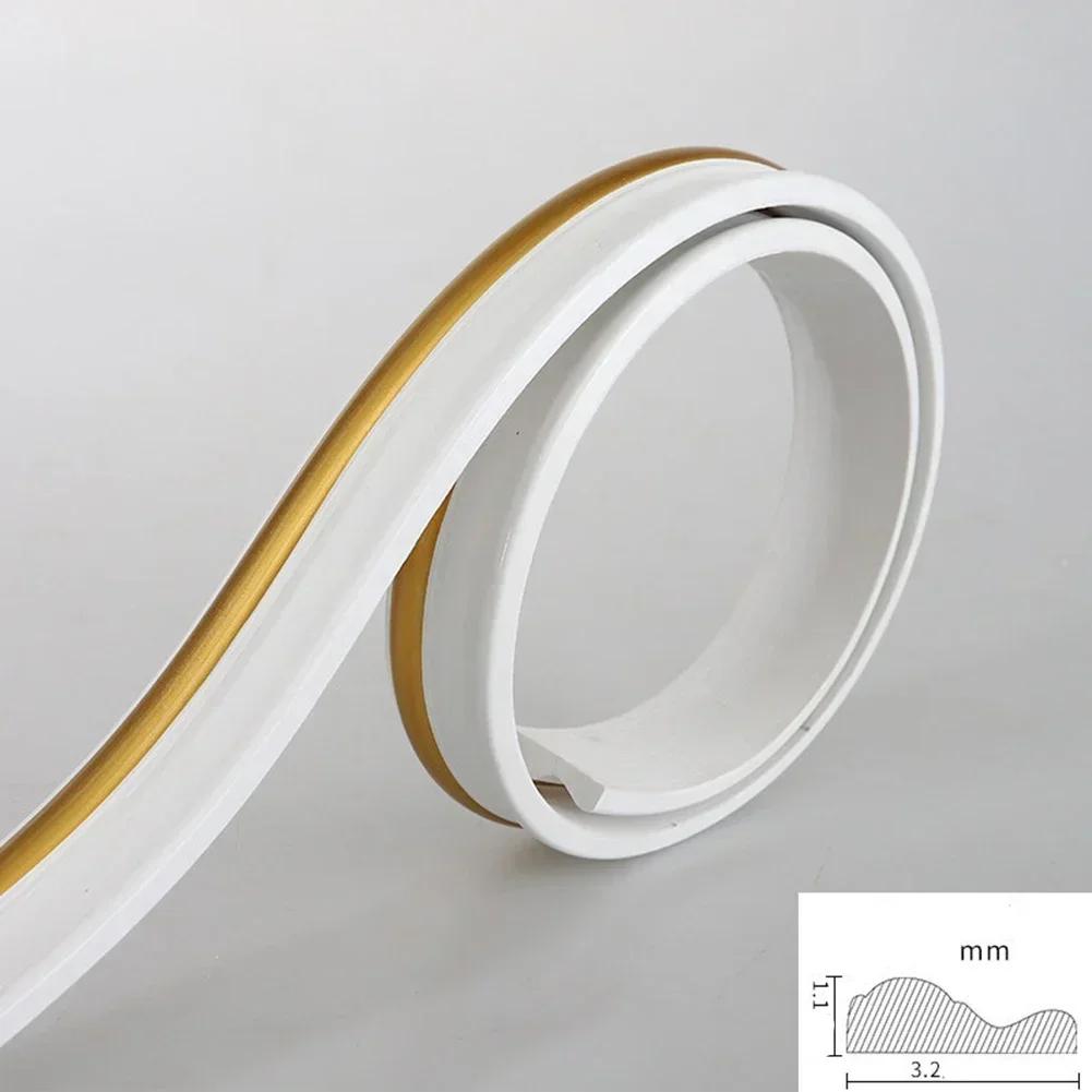 

2m Flexible Wall Molding Trim, Peel And Stickss 3D Wall Edging Strip, Self-Adhesive Crown Molding Ceiling Border Wall Trim Tools золотой