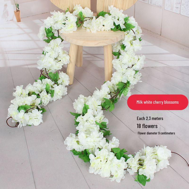 Silk Flower Vine for Air Conditioner and Heating Pipe Decoration