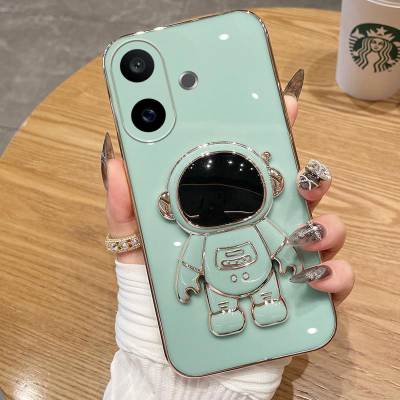 For Vivo V60 Lite Case Shining Astronaut Spaceman Bracket Holder Design soft plating For Vivo V60 Lite Back cover