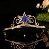 Minimalist Celestial Star Gold Plated Rhinestone Bridal Tiara Sparkling Starry Crystal Queen Crown Hair Accessory Elegant Prom