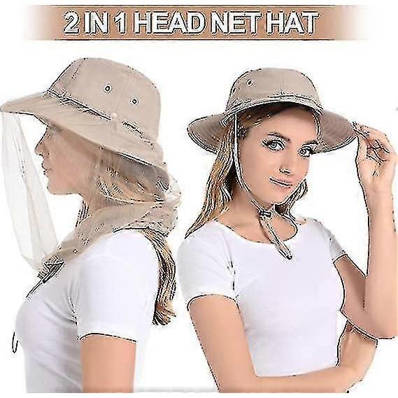 Cappello a Rete per la Testa Anti-Zanzare - Cappellino Anti-Insetti Con Rete Nascosta Protezione Solare Upf 50+ Per Apicoltura Escursionismo Uomini e Donne TA