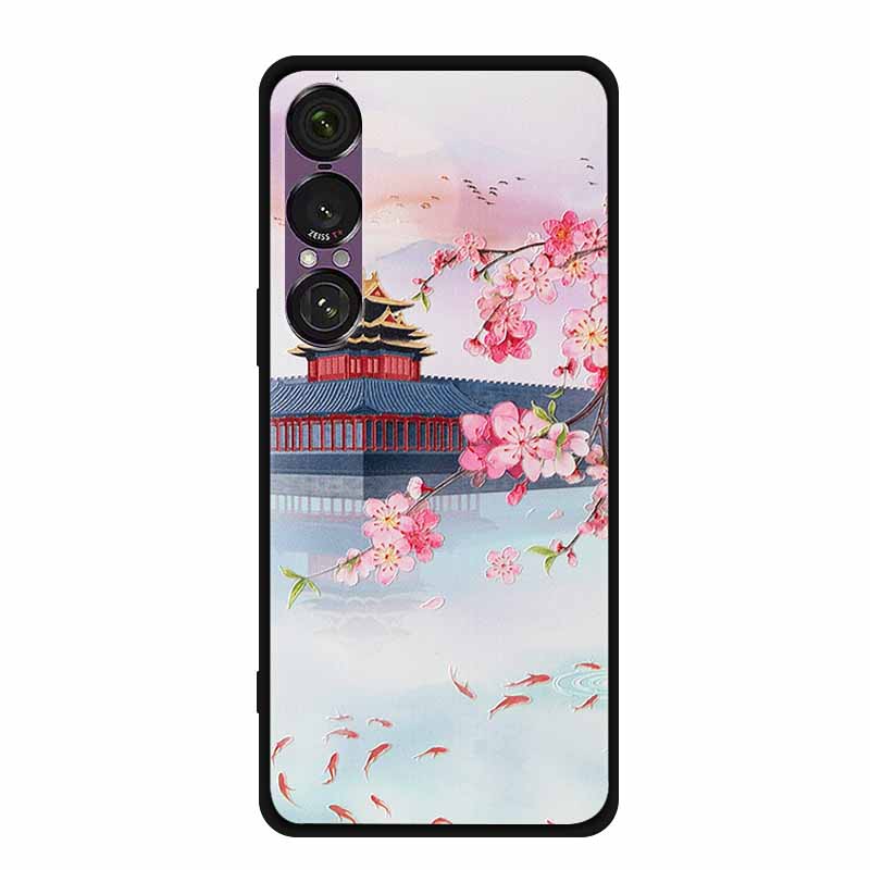 3D Emboss Case For Sony Xperia 1 VII 5G Case Flowers TPU Soft Silicone Back Cover For Sony Xperia 1 VII 2025 Phone Case XQ-FS54