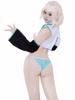 Sexy Anime Character Style Bikini Cosplay Striped Pattern Thong Bra Tie 2 Arm Cute Uniform Style Bodycon Costume Halloween Photoshoot Free Size Green