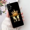 For Samsung F06 5G SM-E066B Case For Samsung Galaxy F06 5G Cover Transparent Luxury A-Z Letters Fashion Flower Crown Soft Bumper