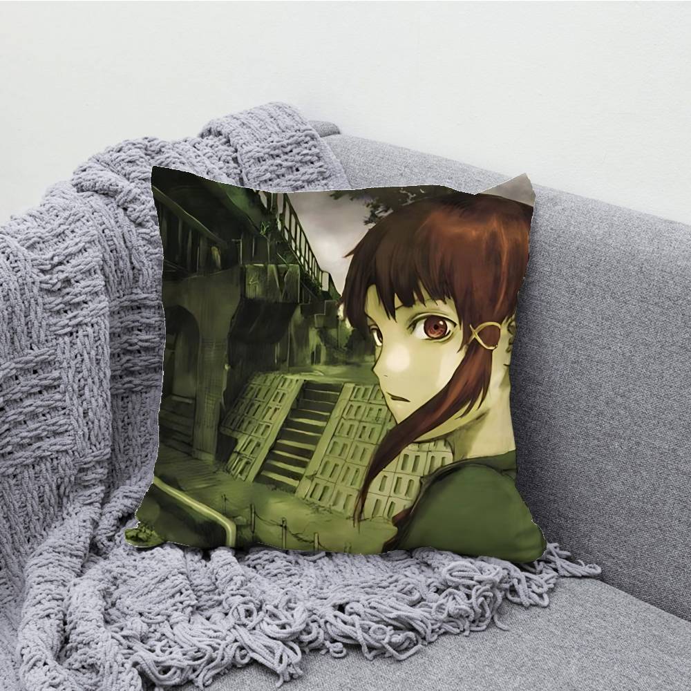 S-Serial Experiments Lain Pillowcases Bedroom Living Room Sofa Home Decor Polyester Cushion Cover with Zipper