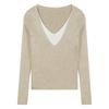 Temperament V-neck Knitwear Bottoming Tops Women's Autumn Slim Thin Pullover Sweater