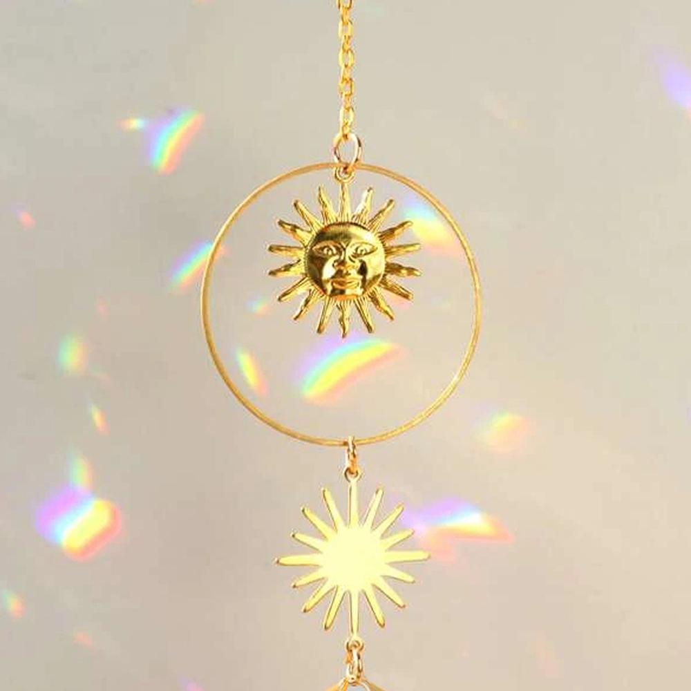 1 Stück Kristall Sonnenfänger Gartenlicht Schmuck Hängender Prismatischer Anhänger Gartenanhänger