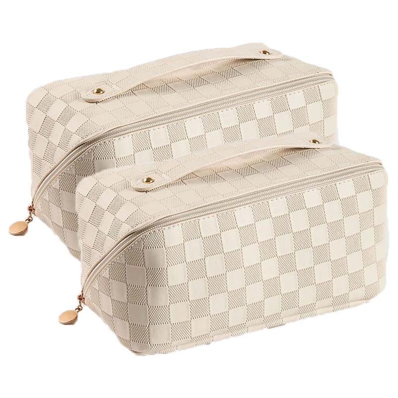 Large Capacity and Portable Designmultifunctional PU Leather Folding Travel Makeup and Toiletries Bag Large Capacity and Porta