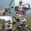 Lure Fishing Rod Combo Baitcasting Reel Freshwater Carbon Magnetic Brake 11+1BB Smooth Blue Tackle