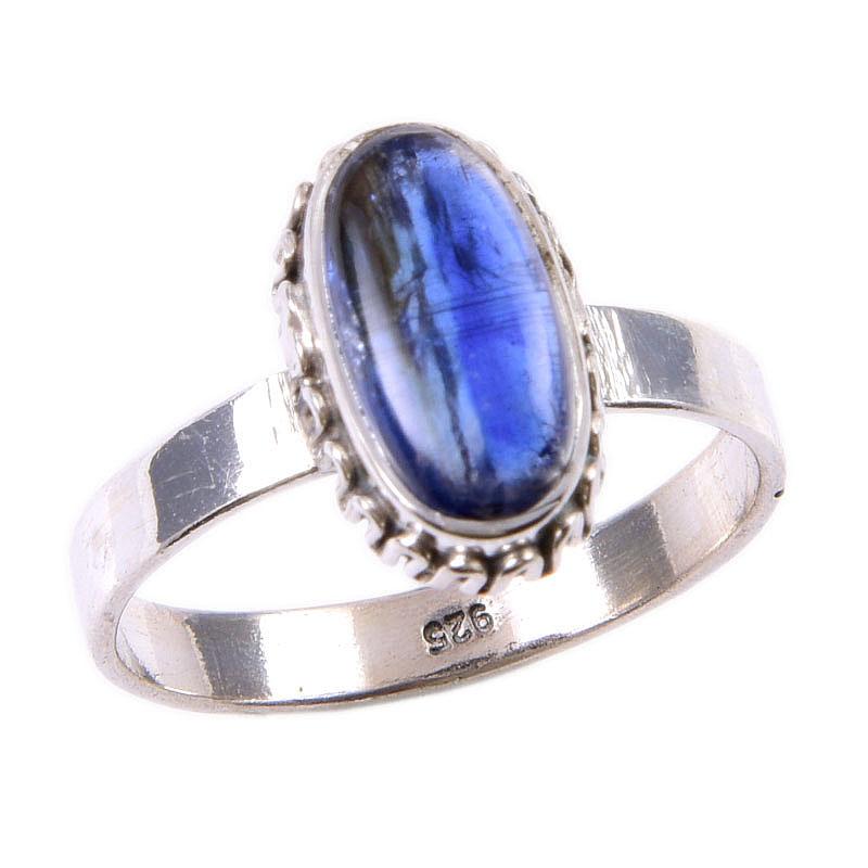Natural Kyanite Gemstone Handmade 925 Solid Sterling Silver Gift Ring S.9 j1B84