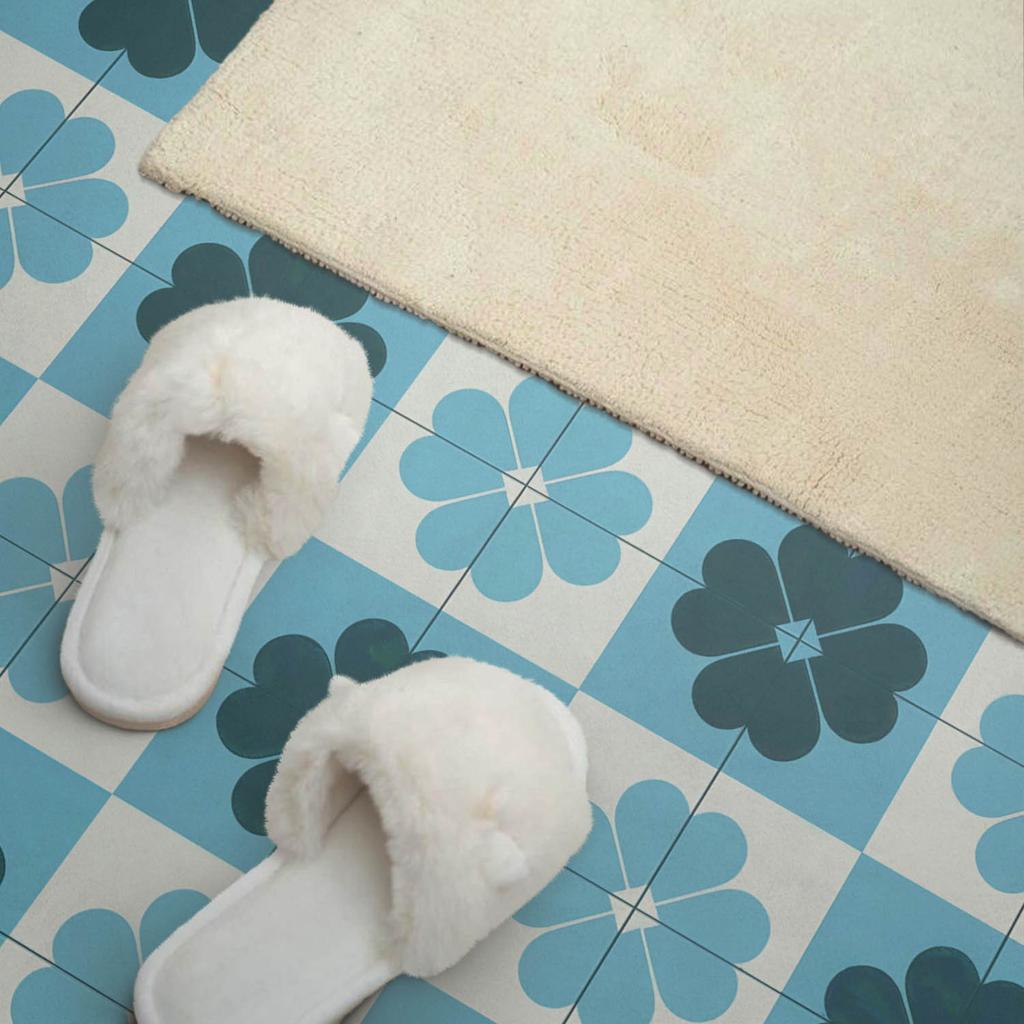 Vinyl Panel With A Motif For An Easy Wall Transformation 120x60 Cm Floral Checkered Pattern