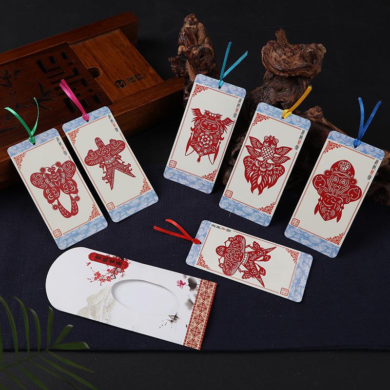 Burning Ran Chinese Folk Art Paper-cut Facial Makeup Bookmarks for Unique Gifts Abroad
