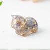 Natural Crystal Chip Epoxy Lying Cat Mini Figurine Desktop Decor Ornament For Home Office Multiple Color Options Festival Gift