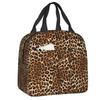 Borse Termiche Pranzo con Stampa Leopardo per Donne Pelle Animale Riutilizzabile Cooler Termico Cibo Pranzo Scatola Pranzo Lavoro Scuola Viaggio