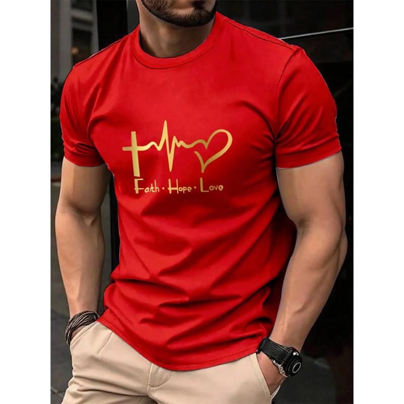 Summer Men's Fashionable and Casual Loose Round Neck Short Sleeved T-shirt