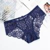 Elegant Lace Trim Mid-Waist Women's Panties - White