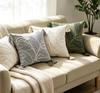 Nordic French Cream 3D Embroidered Sofa Pillow Cover 45x45cm Decorative Bed Cushion Case