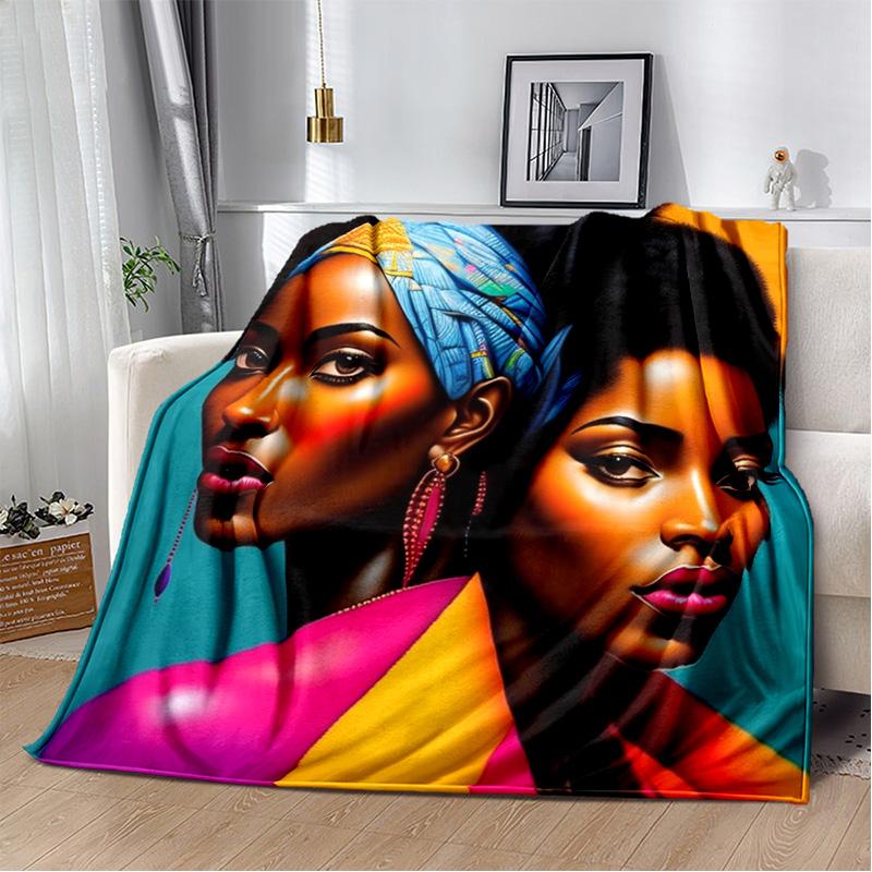 Ethiopian Painting Art Africa Blanket,Soft Throw Blanket for Home Bedroom Bed Sofa Picnic Travel Office Rest Cover Blanket Kids