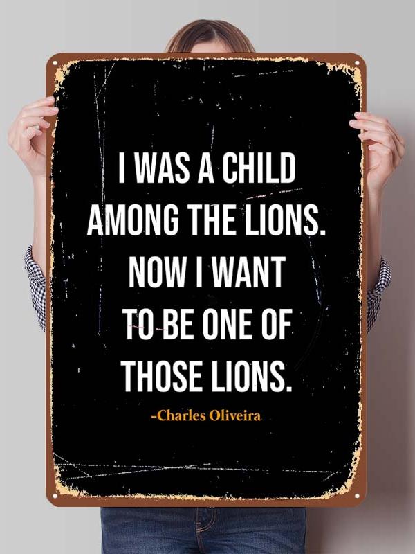 Charles Oliveira Boxer Metallschilder Gaming Zimmer Dekoration Benutzerdefiniertes Boxposter Blechschilder für Wandkunst Dekor Vintage Metallplatte