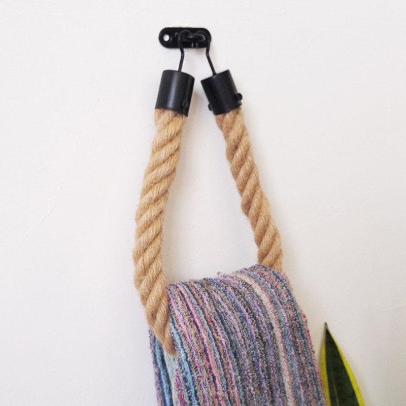 Uchwyt na papier toaletowy bez dziurkowania, sznurek lniany, uchwyt na ręczniki papierowe, samoprzylepny wiszący sznurek do papieru, uchwyt na chusteczki higieniczne montowany na ścianie