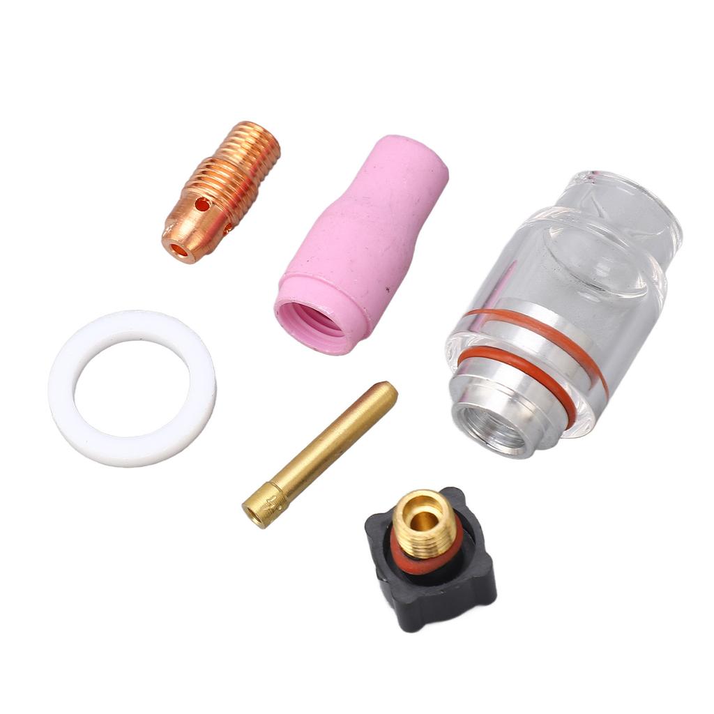 6Pcs Tig Torch Nozzle Gas Lens 2.4mm Anti Crack Sturdy Reliable Tig Torch Glass Cup Kit for WP 9 20 TIG Torch