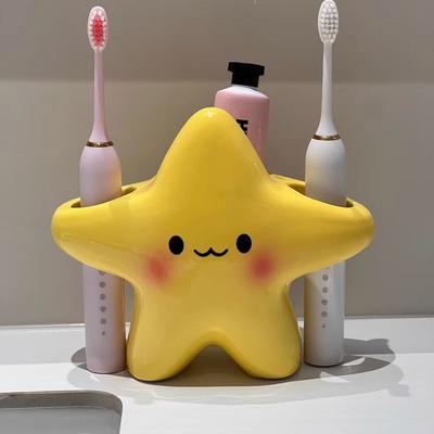 Plastic Star Shape Toothbrush Holder Bathroom Storage Organizer