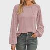 2025 Spring/Fall Women's Lace Stitching Round Neck Long-Sleeve T-Shirt
